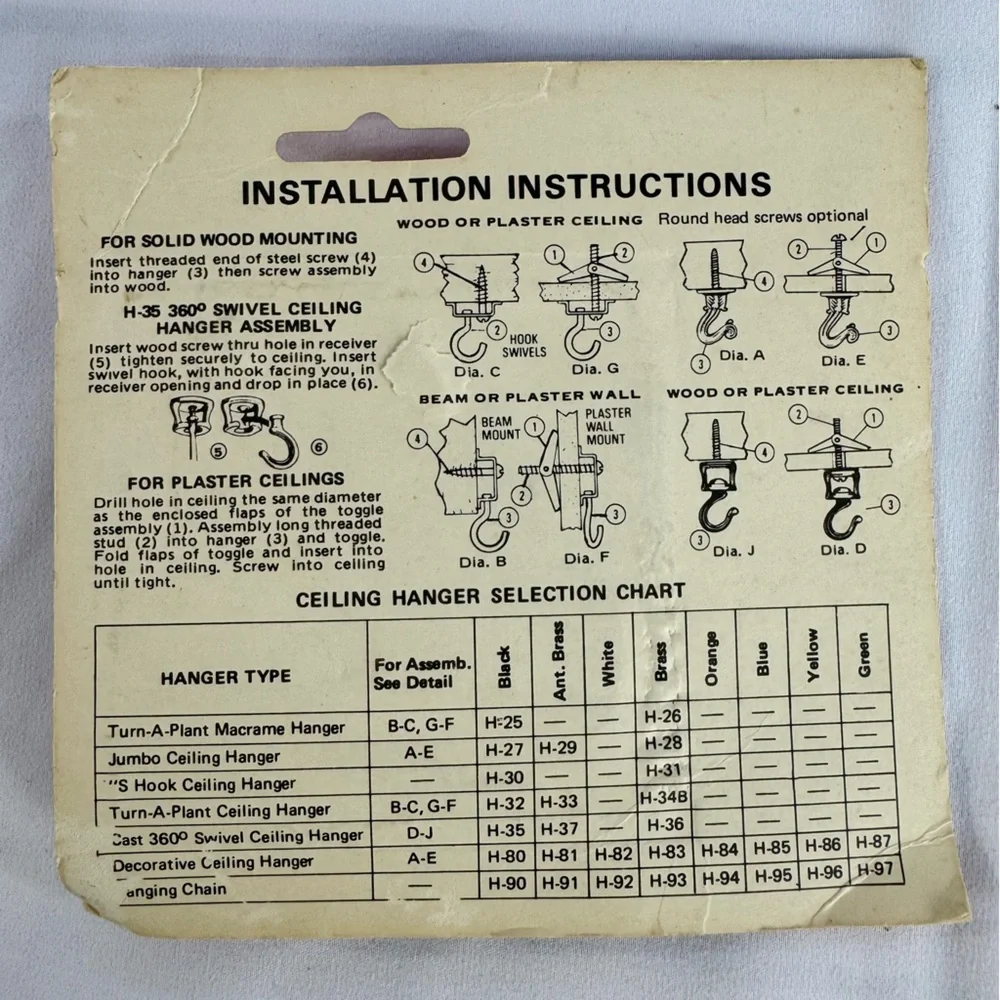 Vintage unopened original package macrame plant hanger hardware